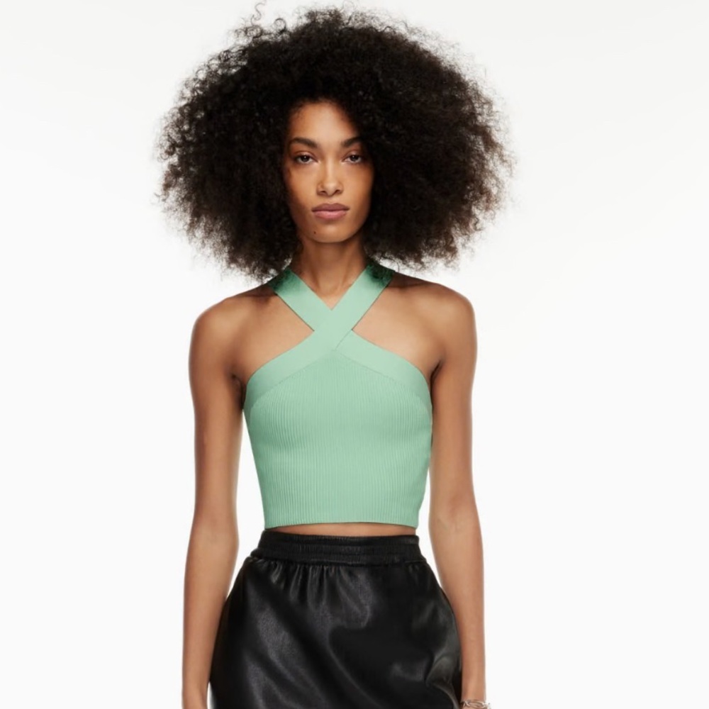 Crisscross halter crop top